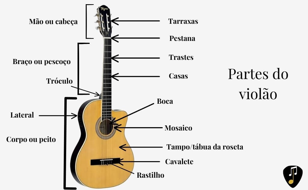partes do violão tocando do violão