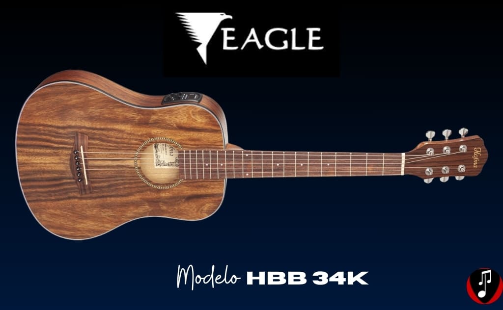 Marca Eagle: filha da Golden Guitar Instrumentos Musicais 4 Violão folk travel eletroacústico Eagle Hofma modelo HBB 34K